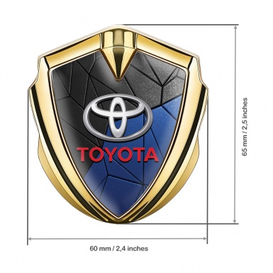 Toyota Bodyside Badge Self Adhesive Gold Blue Mosaic Pattern Edition