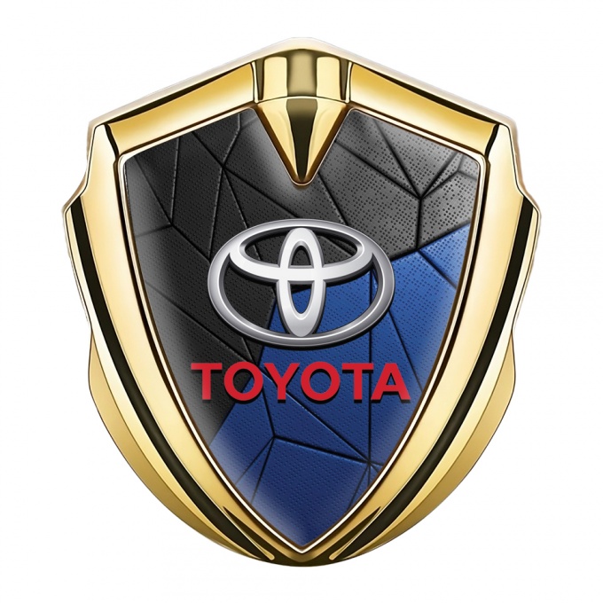 Toyota Bodyside Badge Self Adhesive Gold Blue Mosaic Pattern Edition