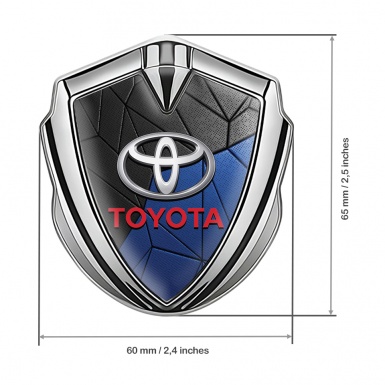 Toyota Bodyside Badge Self Adhesive Silver Blue Mosaic Pattern Edition