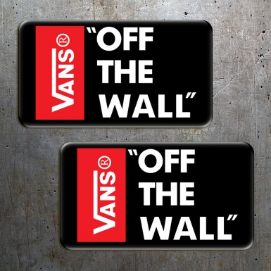 Vans Silicone Stickers Off The Wall Black Red 2 pcs
