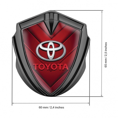 Toyota Emblem Fender Badge Graphite Crimson Mesh Plates Oval Logo