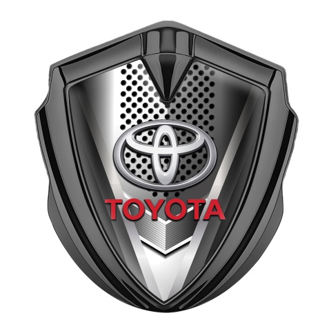 Toyota Fender Emblem Badge Graphite Futuristic Metal Pattern Elliptic Logo