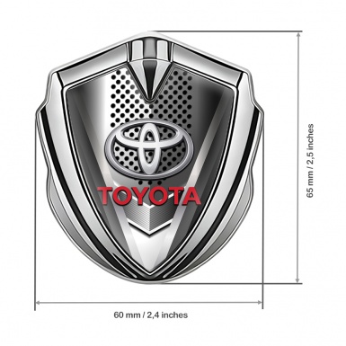Toyota Fender Emblem Badge Silver Futuristic Metal Pattern Elliptic Logo