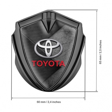Toyota Emblem Self Adhesive Graphite Grey Crossed Panels Oval Design