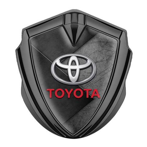 Toyota Emblem Self Adhesive Graphite Grey Crossed Panels Oval Design