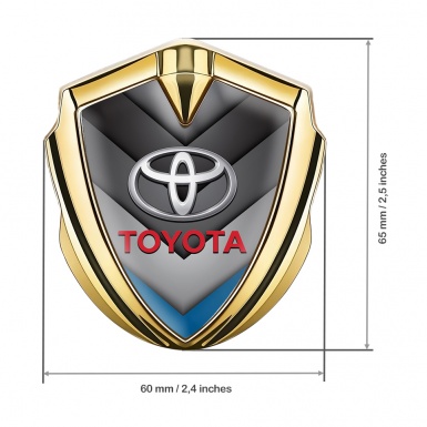 Toyota Bodyside Emblem Self Adhesive Gold Grey Blue Element Design