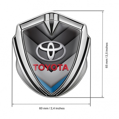 Toyota Bodyside Emblem Self Adhesive Silver Grey Blue Element Design