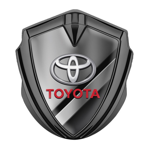 Toyota 3D Car Metal Domed Emblem Graphite Metallic Template Oval Logo