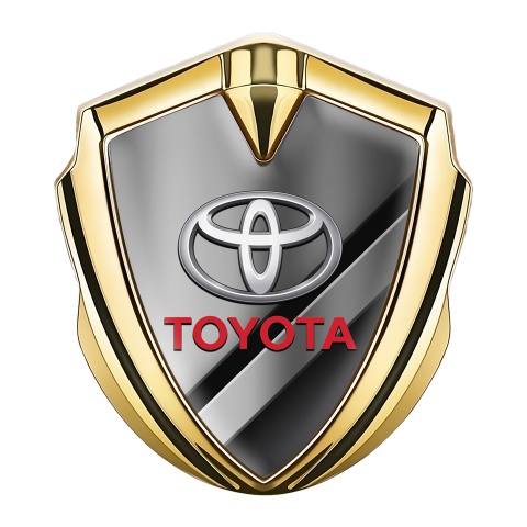 Toyota 3D Car Metal Domed Emblem Gold Metallic Template Oval Logo