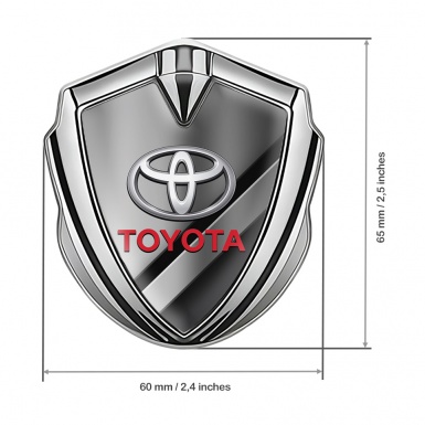 Toyota 3D Car Metal Domed Emblem Silver Metallic Template Oval Logo