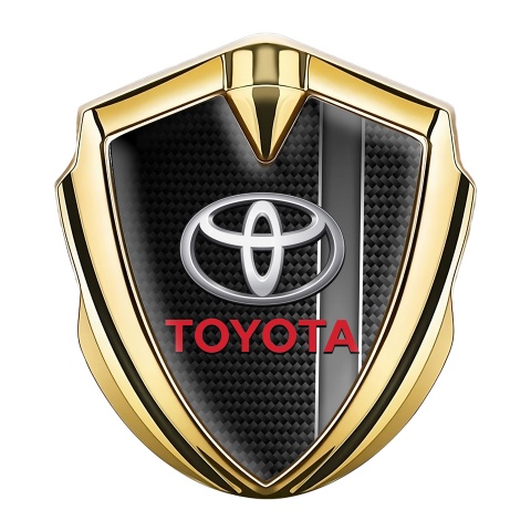 Toyota Bodyside Badge Self Adhesive Gold Black Carbon Grey Stripe