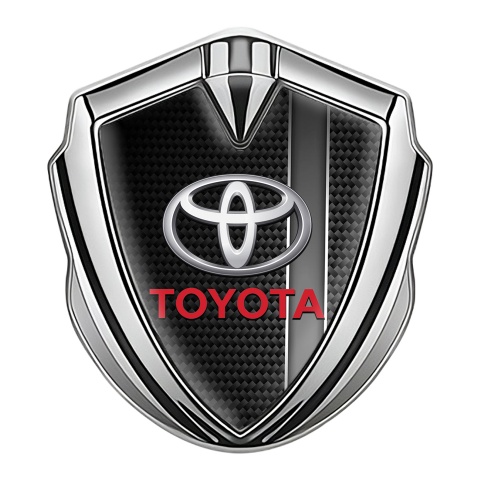 Toyota Bodyside Badge Self Adhesive Silver Black Carbon Grey Stripe