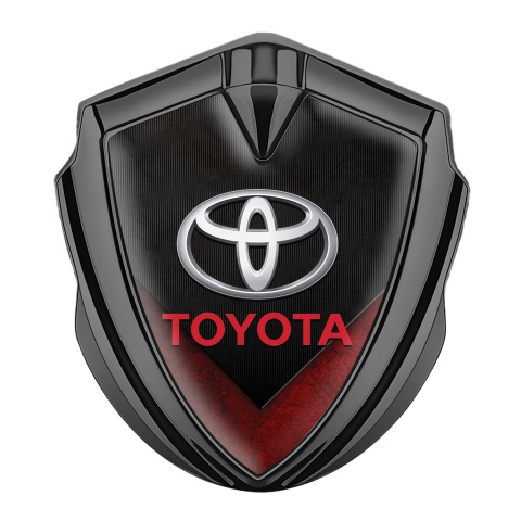 Toyota Emblem Fender Badge Graphite Charcoal Crest Red Element Design