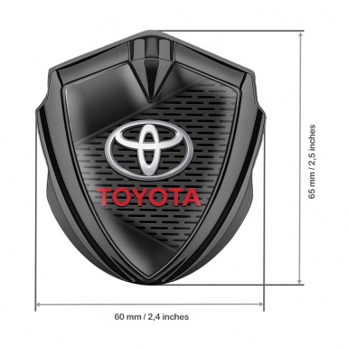 Toyota Fender Emblem Badge Graphite Charcoal Grate Red Characters