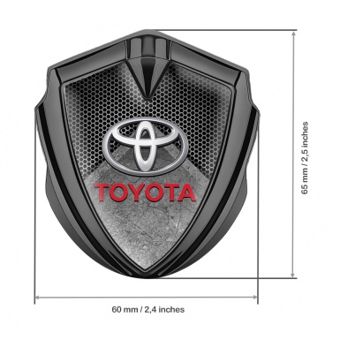 Toyota Emblem Trunk Badge Graphite Honeycomb Pattern Oval Design