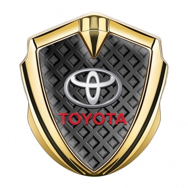 Toyota Emblem Self Adhesive Gold Waffle Effect Red Characters Edition