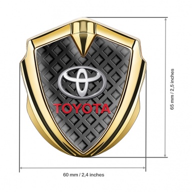 Toyota Emblem Self Adhesive Gold Waffle Effect Red Characters Edition