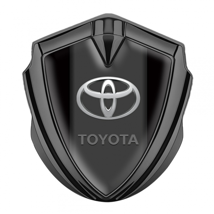 Toyota Bodyside Emblem Badge Graphite Black Base Chromatic Oval Logo