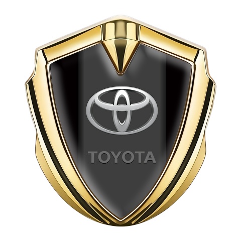 Toyota Bodyside Emblem Badge Gold Black Base Chromatic Oval Logo