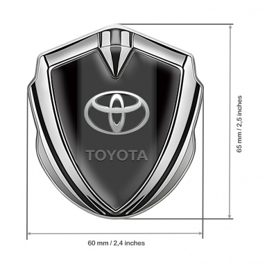Toyota Bodyside Emblem Badge Silver Black Base Chromatic Oval Logo