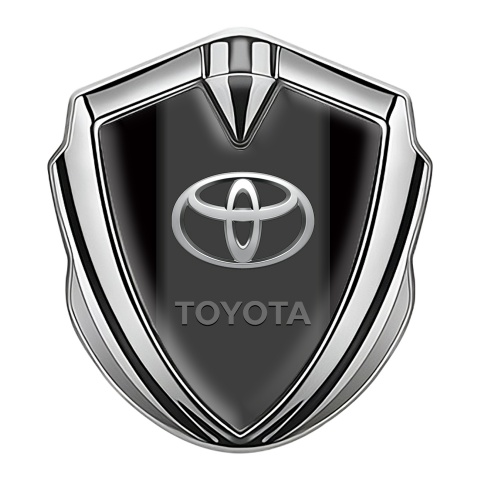 Toyota Bodyside Emblem Badge Silver Black Base Chromatic Oval Logo