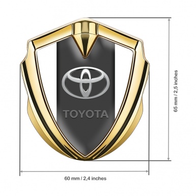 Toyota Trunk Emblem Badge Gold White Base Center Column Design