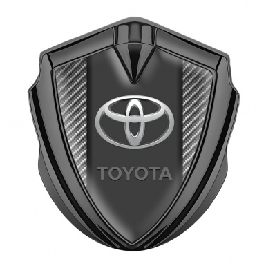 Toyota Emblem Badge Self Adhesive Graphite Light Carbon Base Elliptic Logo