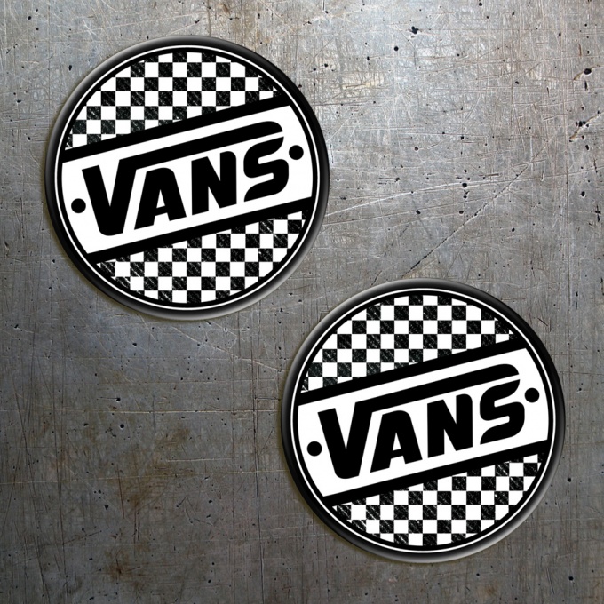 Vans Stickers Circle Silicone Final Flags Black 2 pcs Skate Domed stickers | Stickers | X-Sticker