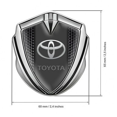 Toyota Emblem Fender Badge Silver Perforated Grate Oval Logo Edition