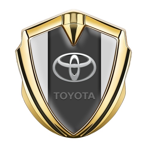 Toyota Fender Emblem Badge Gold Moon Grey Center Pilon Oval Logo
