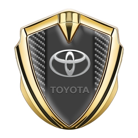 Toyota Emblem Trunk Badge Gold Dark Carbon Chromatic Logo Design
