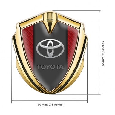 Toyota Bodyside Emblem Badge Gold Red Carbon Sides Oval Logo