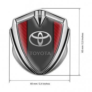 Toyota Bodyside Emblem Badge Silver Red Carbon Sides Oval Logo