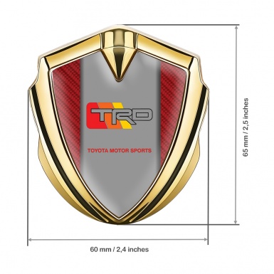 Toyota TRD Bodyside Domed Emblem Gold Red Carbon Tricolor Edition