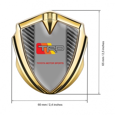 Toyota TRD Bodyside Emblem Self Adhesive Gold Carbon Frame Racing Logo