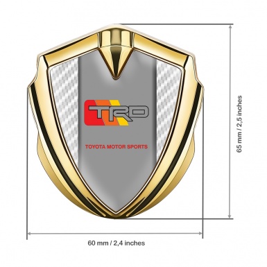 Toyota TRD Metal Emblem Self Adhesive Gold White Carbon Frame Design
