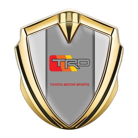 Toyota TRD 3D Car Metal Domed Emblem Gold Moon Grey Color Logo