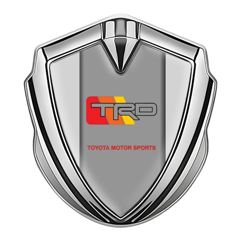 Toyota TRD 3D Car Metal Domed Emblem Silver Moon Grey Color Logo