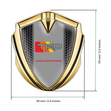 Toyota TRD Emblem Fender Badge Gold Dark Grate Color Racing Logo