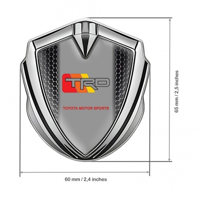 Toyota TRD Emblem Fender Badge Silver Dark Grate Color Racing Logo