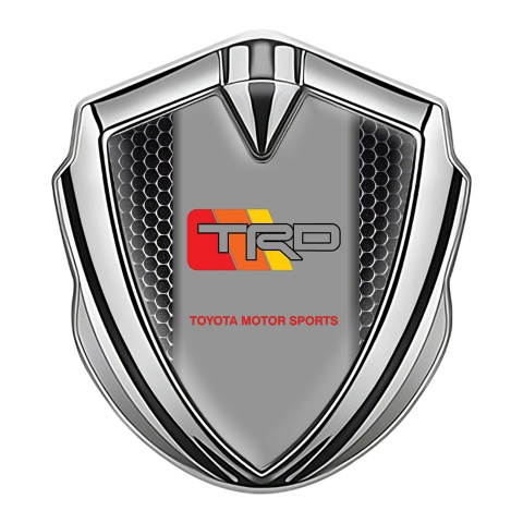 Toyota TRD Emblem Fender Badge Silver Dark Grate Color Racing Logo