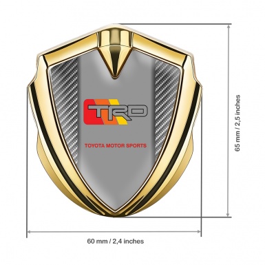 Toyota TRD Fender Emblem Badge Gold Light Carbon Tricolor Motif