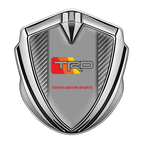 Toyota TRD Fender Emblem Badge Silver Light Carbon Tricolor Motif