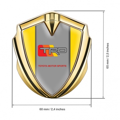 Toyota TRD Emblem Trunk Badge Gold Yellow Frame Racing Logo