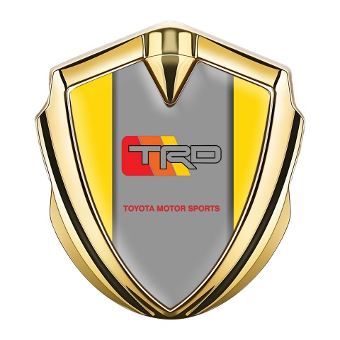 Toyota TRD Emblem Trunk Badge Gold Yellow Frame Racing Logo