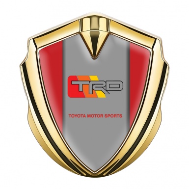 Toyota TRD Emblem Self Adhesive Gold Red Frame Racing Edition