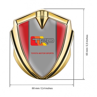 Toyota TRD Emblem Self Adhesive Gold Red Frame Racing Edition