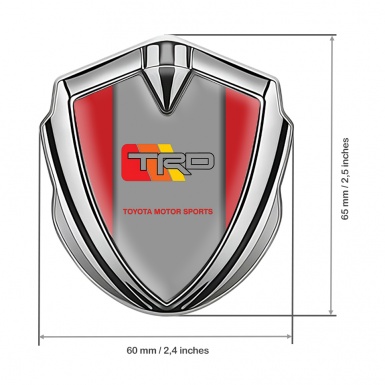 Toyota TRD Emblem Self Adhesive Silver Red Frame Racing Edition