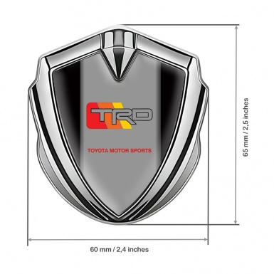 Toyota TRD Trunk Emblem Badge Silver Black Base Grey Racing Edition