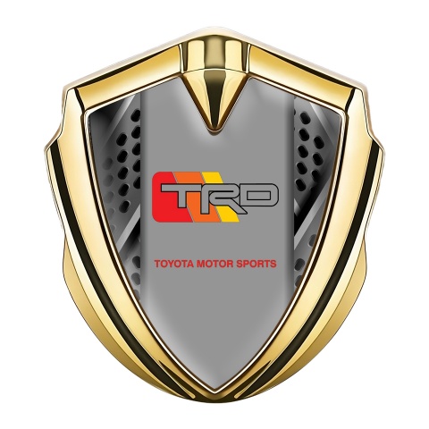Toyota TRD Bodyside Domed Emblem Gold Mixed Mesh Racing Colors